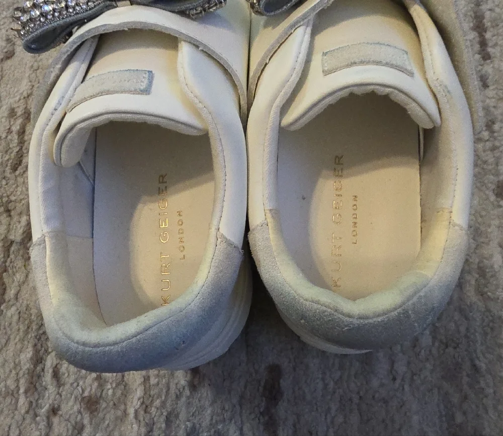 Kurt Geiger White Sneakers with Glittering Bow - Picture 9 of 11